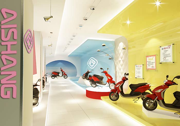 電動車銷售展示中心裝修設(shè)計案例效果圖