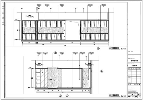 某寫字樓室內(nèi)深化設(shè)計(jì)裝飾施工圖銷售部和工程部立面圖55-56