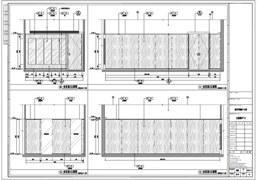 某寫字樓室內(nèi)深化設(shè)計(jì)裝飾施工圖會(huì)議室2立面圖09-12