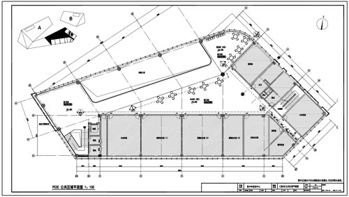 青少年活動中心深化設計施工圖三層C區(qū)公共區(qū)域平面圖