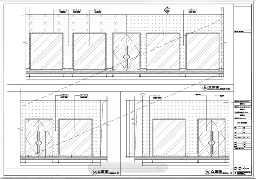 商場(chǎng)深化設(shè)計(jì)施工圖負(fù)一層立面圖34-35