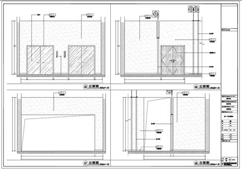 商場(chǎng)深化設(shè)計(jì)施工圖負(fù)一層立面圖65-68