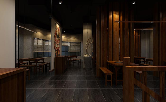 返璞歸真、回歸自然的健康飲食餐廳背景墻設(shè)計(jì)案例效果圖