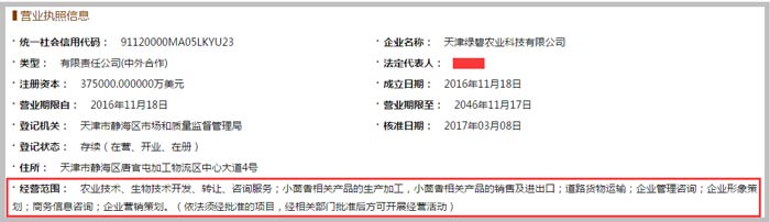 農(nóng)業(yè)科技有限公司經(jīng)營范圍截圖