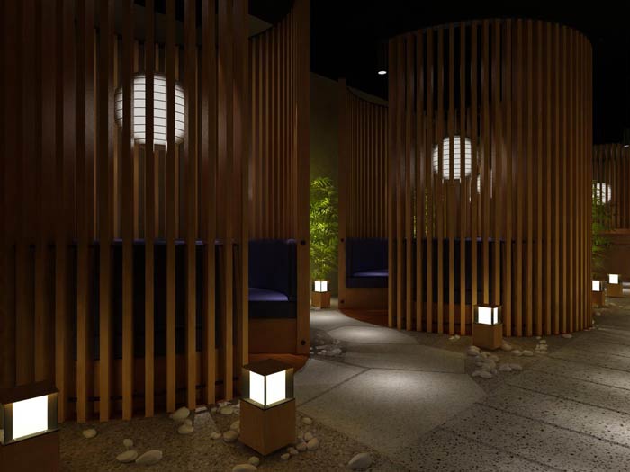 日本料理餐廳私人餐區(qū)裝修設(shè)計效果圖