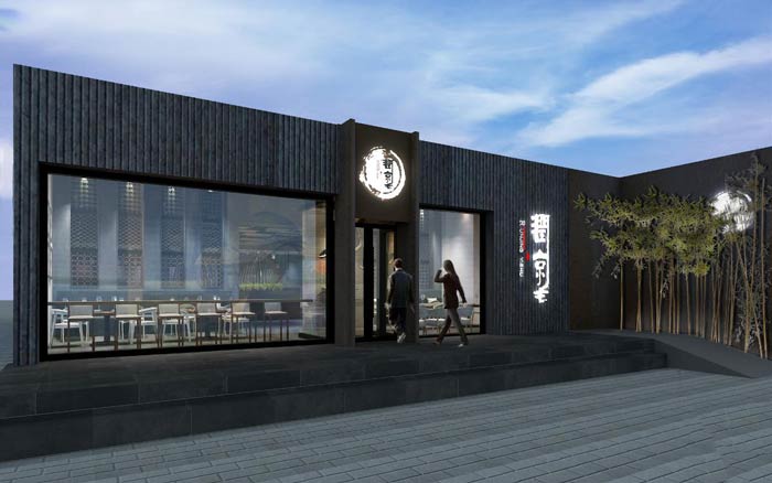 美食小吃店門(mén)面裝修設(shè)計(jì)效果圖